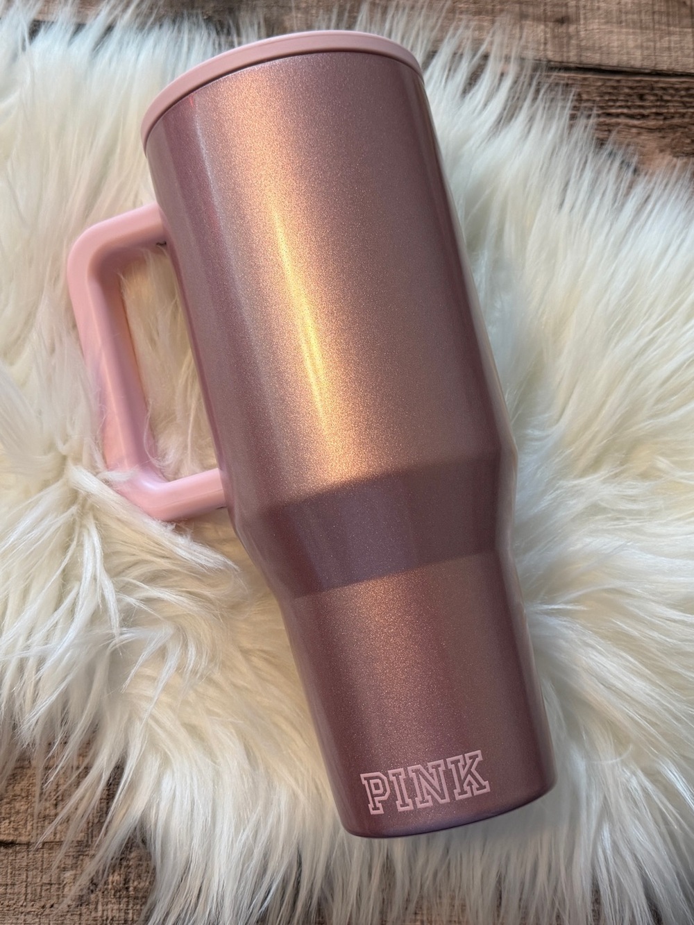 Pink travel tumbler